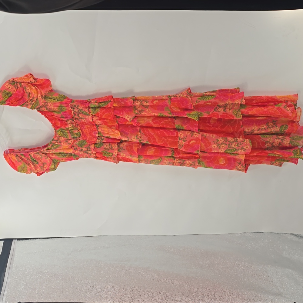 FARM Rio Vibrant Pink and Orange High Low Dress - Picture 9 of 10